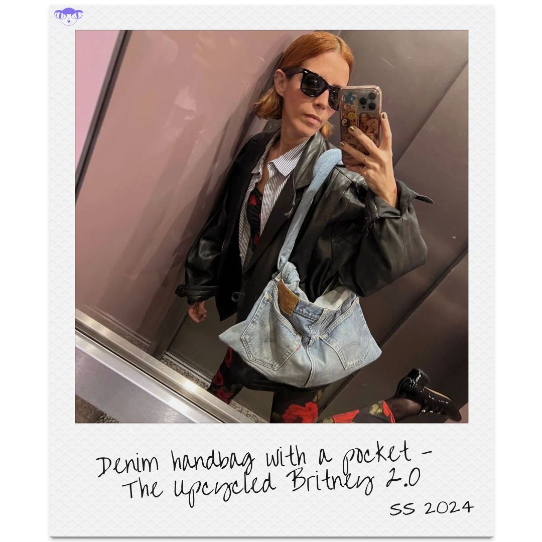 Denim handbag with a pocket - The Upcycled Britney 2.0
