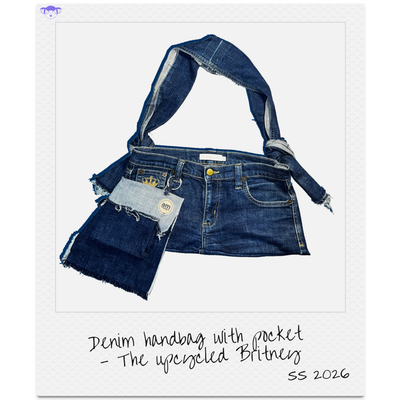 Denim handbag with pocket - The upcycled Britney
