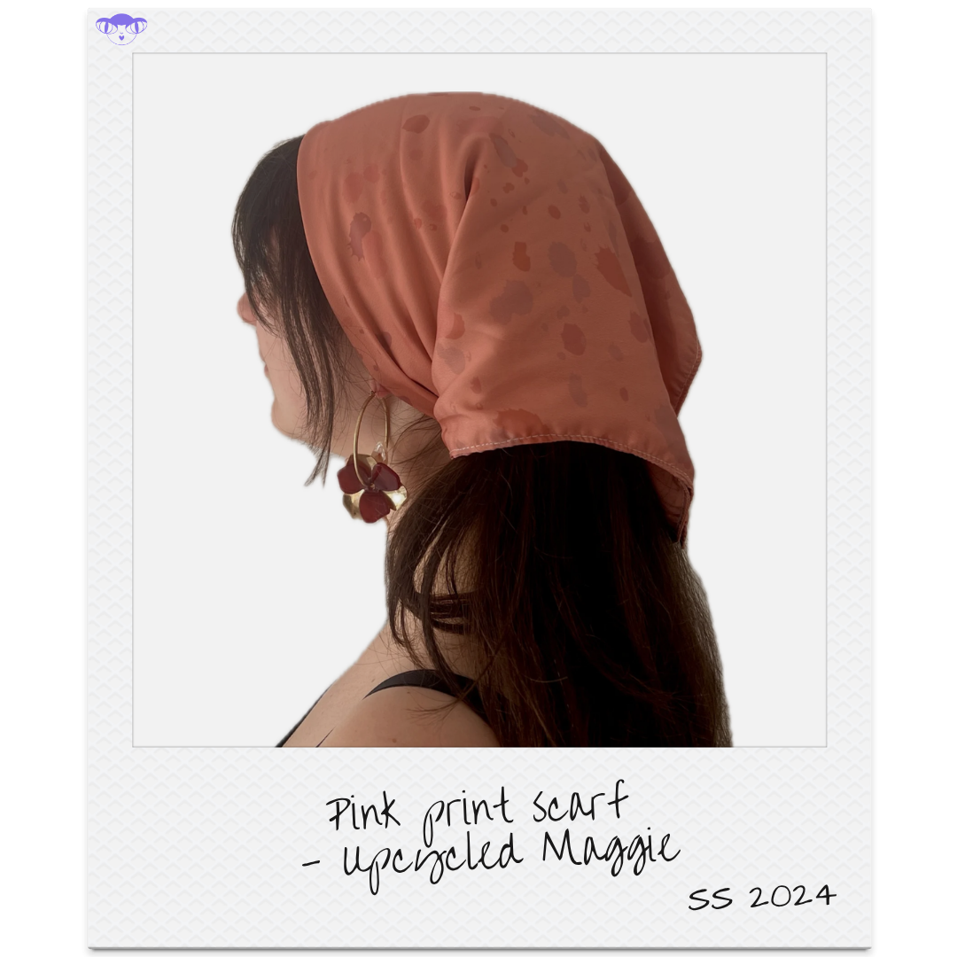 Pink print scarf - Upcycled Maggie