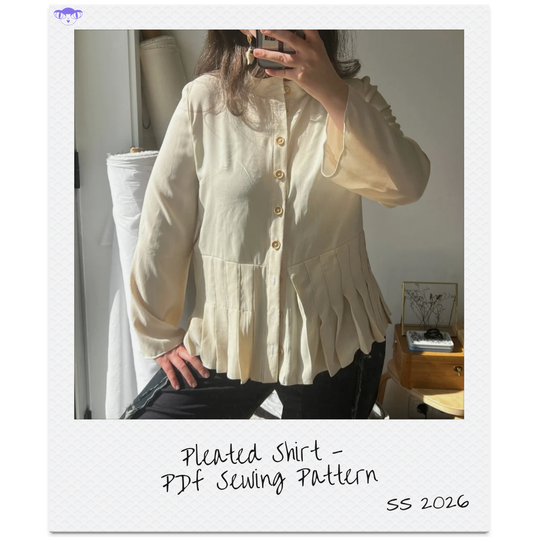 Pleated Shirt - PDF Sewing Pattern - Sizes US 2 (EU 34) - US 18 (EU 46)