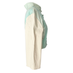 Veste couleur pastel en vert et blanc avec un col original en upcycling, patron à coudre facile de Specimen Studi0