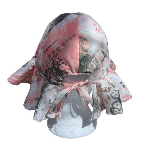 Pink floral print hat - The upcycled Petunia