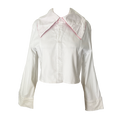 upcycling veste blanche marque indépendante Specimen studi0, made in Portugal- avec doublure rose