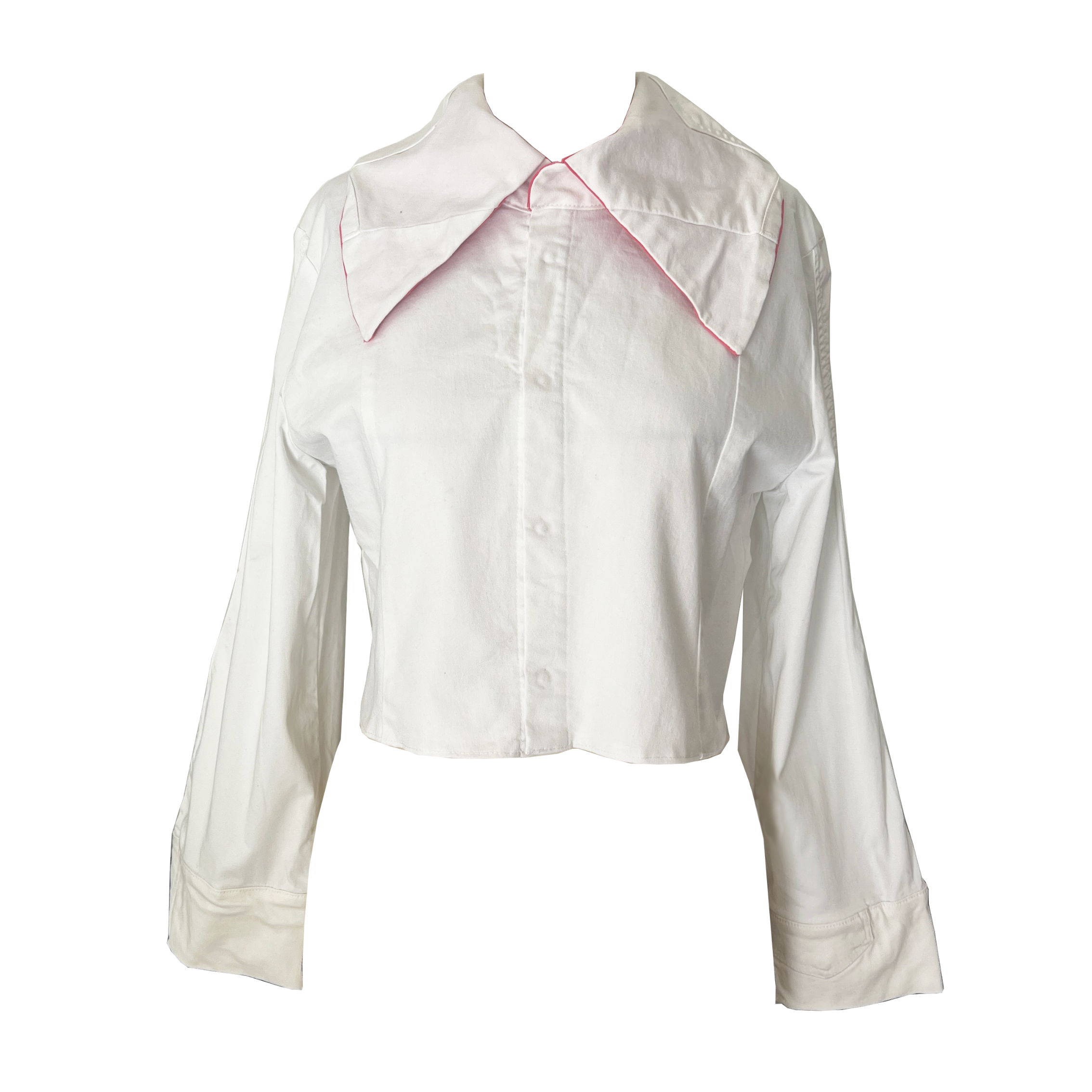 upcycling veste blanche marque indépendante Specimen studi0, made in Portugal- avec doublure rose